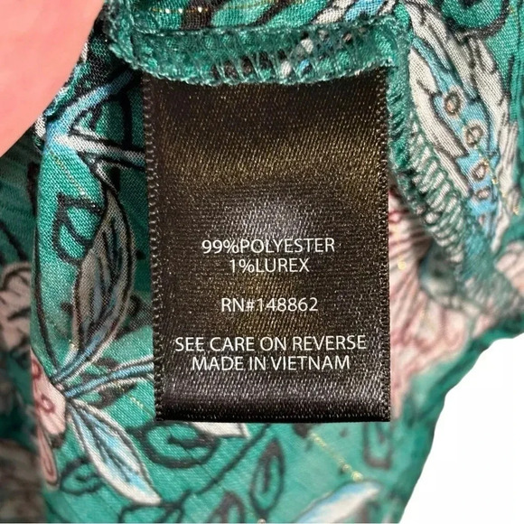 Torrid Chiffon Lurex Button-Up Blouse - Picture 7 of 8